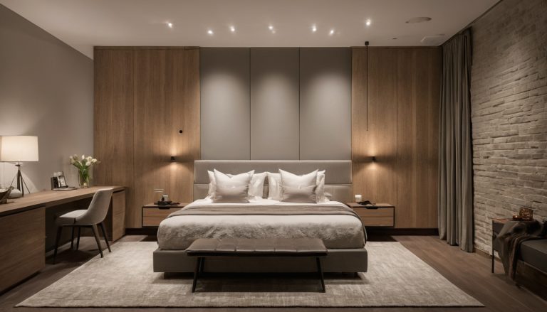 Bedroom interior ideas for a quiet luxury suite start with a measured room plan interior planning detail