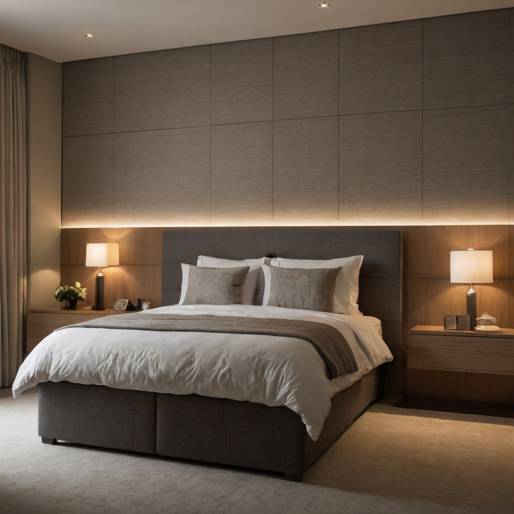 Quiet luxury bedroom lighting must combine dimming, reading light, wardrobe light, and bedside control shown in a luxury residential interior